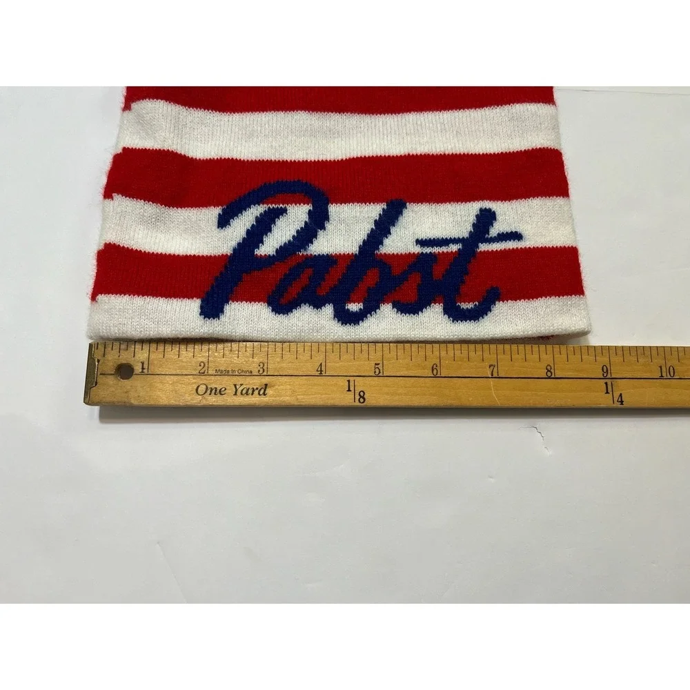 Pabst Blue Ribbon Beanie Unisex OSFM Red White Blue American Flag PBR Grunge